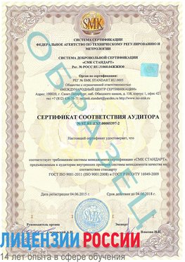 Образец сертификата соответствия аудитора №ST.RU.EXP.00005397-2 Сходня Сертификат ISO/TS 16949